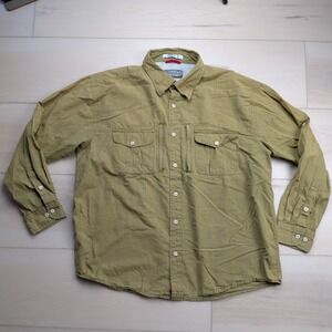 Orvis‎ Trout Bum Shirt Mens XL Green Check Long Sleeve Fishing Vented Outdoor